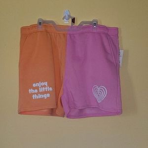 No Boundaries Pastel sweat shorts size xl, xxxl pink & orange.